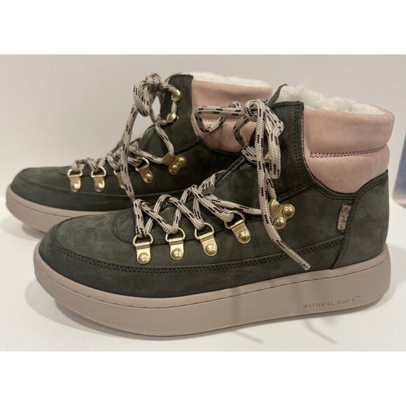 NWOT WODEN Iris Nubuck Scandinavian Sneakers Suede Fur Lined Boots Size 5.5 - Picture 2 of 8
